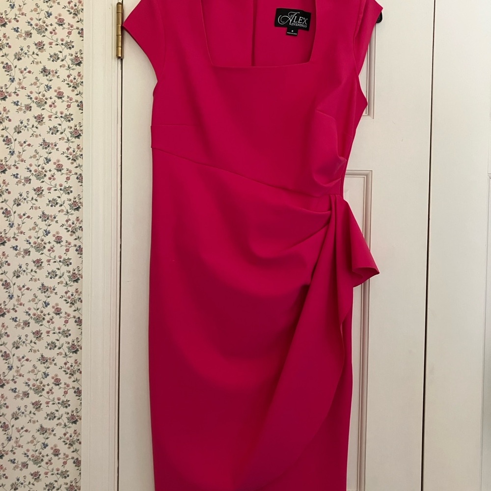 Alex Evenings Fuchsia Midi Dress
